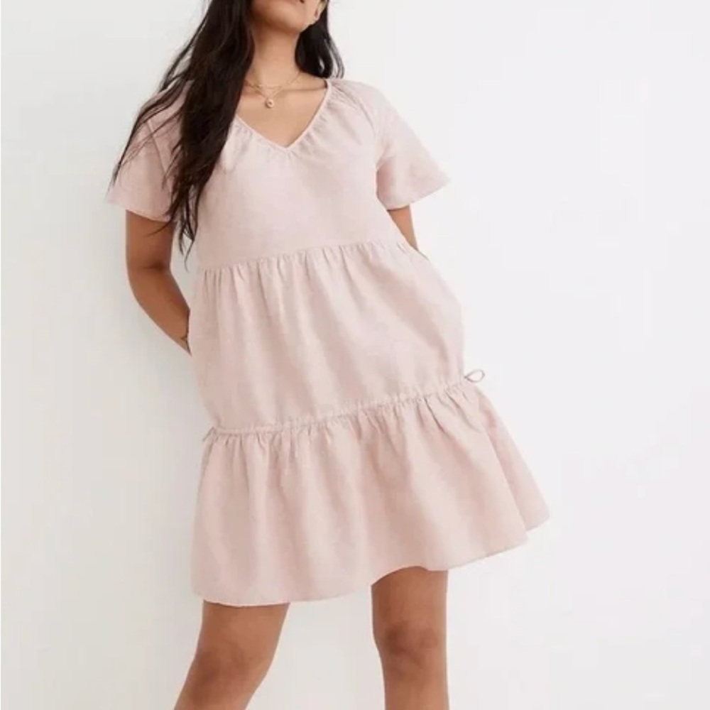Linen Blend Mini Dress